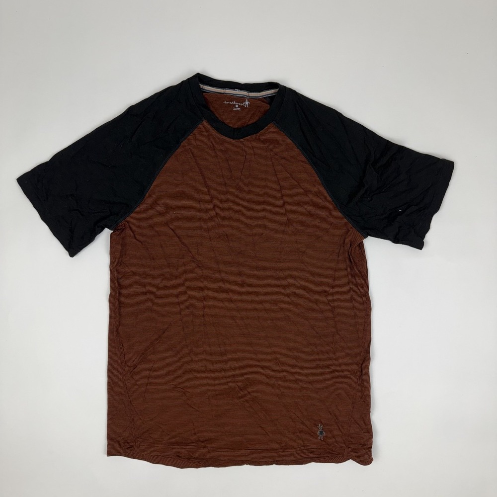 Mens Smartwool NTS Micro 150 Combo Red Stiped Outdoor T-Shirt Size Medium GUC